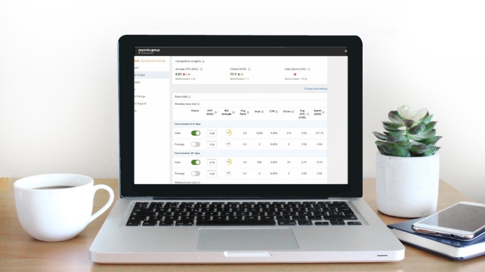 Managing Expedia Travel Ads bids